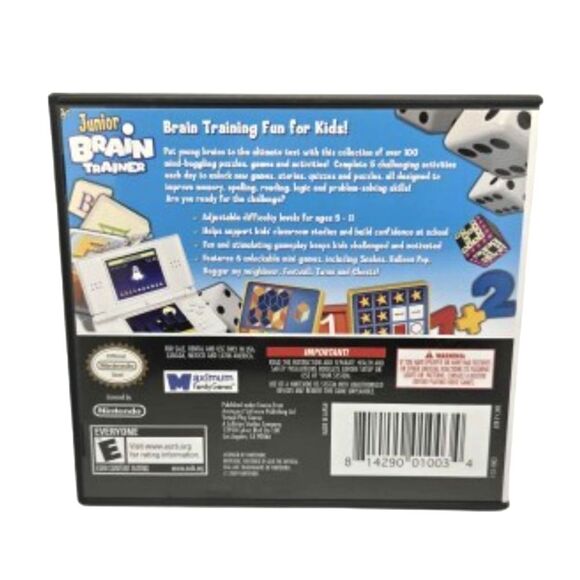 Junior Brain Trainer Nintendo DS 3DS (CIB w/Manual) Tested - Picture 2 of 5